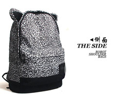 New 2014 Women Backpack Desigual Vintage Bag Leopard Cat Ear Backpack Europe And America School Backpacks Free Shipping