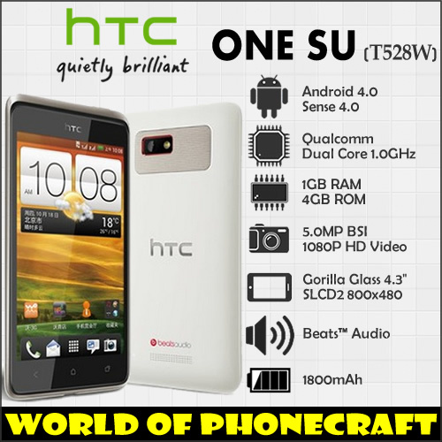 HTC ONE SU T528W Dual SIM Dual Core Phone 1G RAM 4G ROM 4 3 Inch