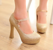 Hot selling women High Heels open peep Toe white gold Weddings shoes women pumps platform sandals