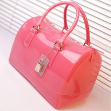 Free shipping 2014 New Design fur candy handbags la wholesale women handbags women fashion candy jelly handbags