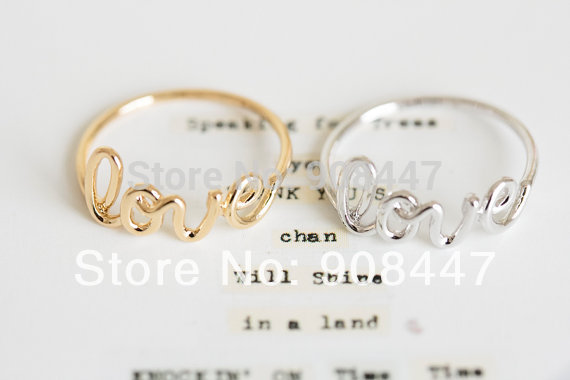 10 PCS lot R18 Hot Fashion Exquisite Alloy Love Letters Rings Fashion ring friendship ring cute