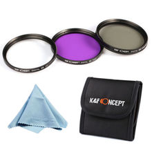 62mm UV CPL FLD Filter Kit For Canon Nikon Sony Camera 62 MM Lens Photo Cloth USFree Shipping
