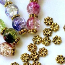 2014 New Arrival Hot Sale Lots 200pcs Tibetan Daisy Spacer Metal Beads 4mm Jewelry Making Gold Free Shipping & Wholesale