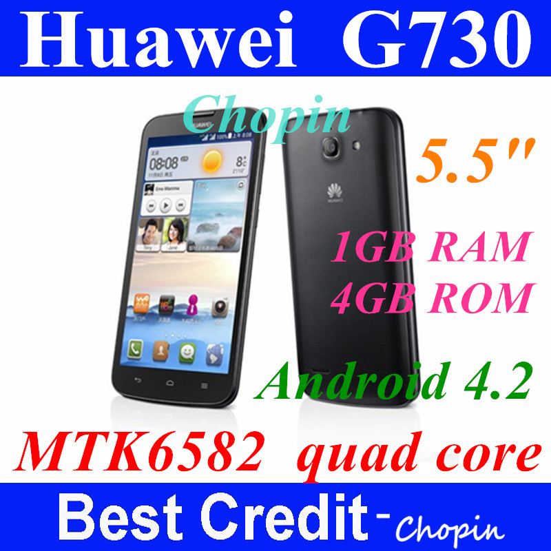 Original russian Black HUAWEI G730 Android 4 2 MTK6582 phone 1 3GHz quad Core 1gb ram