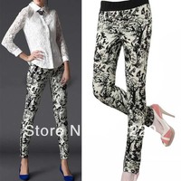 Newest Fashion Pastorale Printing Slim Women Casual Pencil Pants S-XL WXK12606-OL