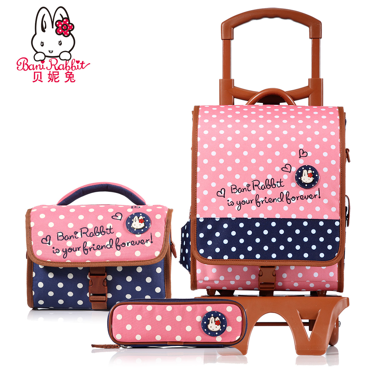 wheeled mochilas kids cartoon female child  trolley school  bag