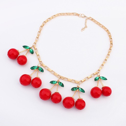 Wholesale 2014 Fashion lovely cherry Necklaces Pendants Fashion Jewelry For Woman 2179