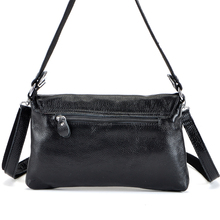 Black Women Genuine Leather Messenger Handbag Bolsas Femininas Fashion Lady Interior Slot Pocket Handbag Messenger Bags