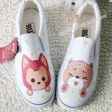 Hyraxes series Women strapless low canvas shoes lazy hand-painted shoes