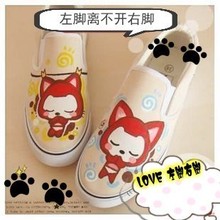 Female strapless low state lovers shoes hand-painted shoes graffiti shoes