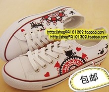 Low state lacing shoes hand-painted shoes canvas shoes lovers shoes cartoon