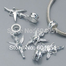 1PCS lot 925 Sterling Silver Guardian Angel Dangle Charms for Easter Fits Pandora Style DIY Bracelets