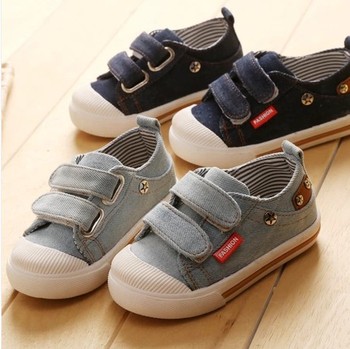 2014 новый ребенок джинсовые туфли хлопок производства мужской детской обуви ребенок sneakers1 - 3 лет дети холст обувь