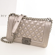Elegant fashion women’s handbag small cross-body bag one shoulder women’s handbag mini bag leboy plaid chain bag small air bag