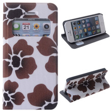 Fashion Items Cover For 5 5s Daisy Style Window Sleep Model Pu Leather Standing Flip Case