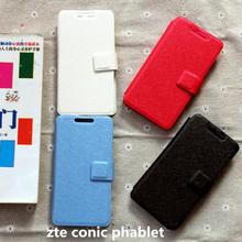 for zte conic phablet case cover flip pu leather