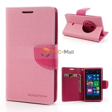 Pink Korean Original Mercury Wallet Double Color Leather Flip Phone Case Cover For Nokia Lumia 1020 Free Shipping