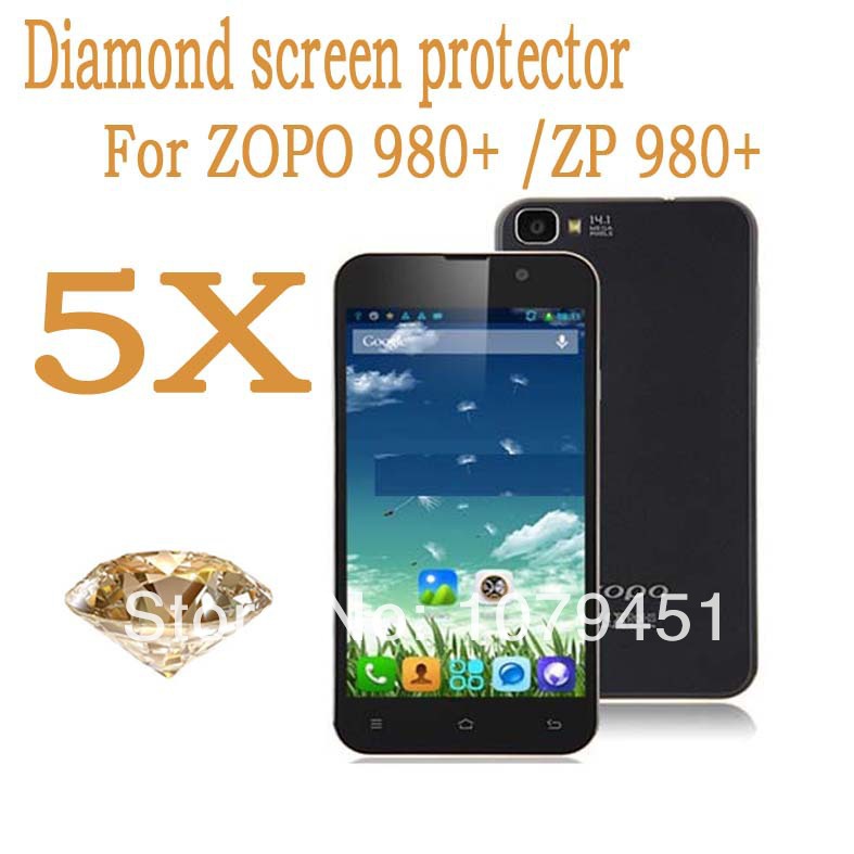 Freeshipping 5pcs Diamond Sparkling screen protector for ZOPO ZP980 5 0 Inch MTK6592 Octa Core zopo