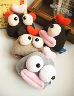 cartoon pull retractable type plush lovers female drawstring wallet key buckle