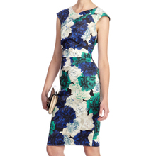 Fashion sexy double 2014 V-neck blue print elegant slim formal dress one-piece dress
