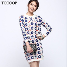 2014 spring fashion flower high quality knitted wool knitted set one-piece dress outerwear twinset