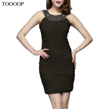 2014 spring and summer fashion luxurious beading elegant slim pleated dress one-piece dress