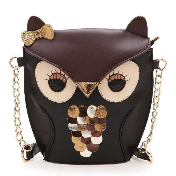 2014 new fashion women leather handbag cartoon bag owl fox shoulder bags women messenger bag