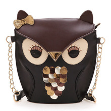 2014 new fashion women leather handbag cartoon bag owl fox shoulder bags women messenger bag