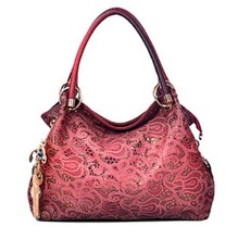 2014 hot Luxury OL Lady Women pu leather Handbag Women Summer Vintage Hollow Out Carve Shoulder Bag