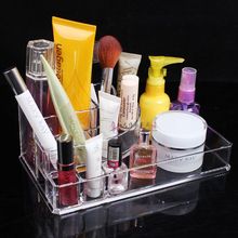 Transparent crystal cosmetic box desktop dermoprotector cosmetics storage box jewelry box accessories finishing box
