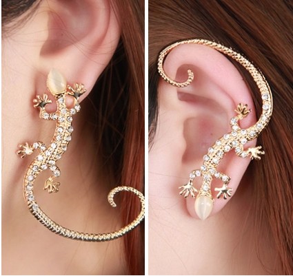 Accessories New Fashion stud earrings gold Color gekkonidae lizard hot selling earrings 1312