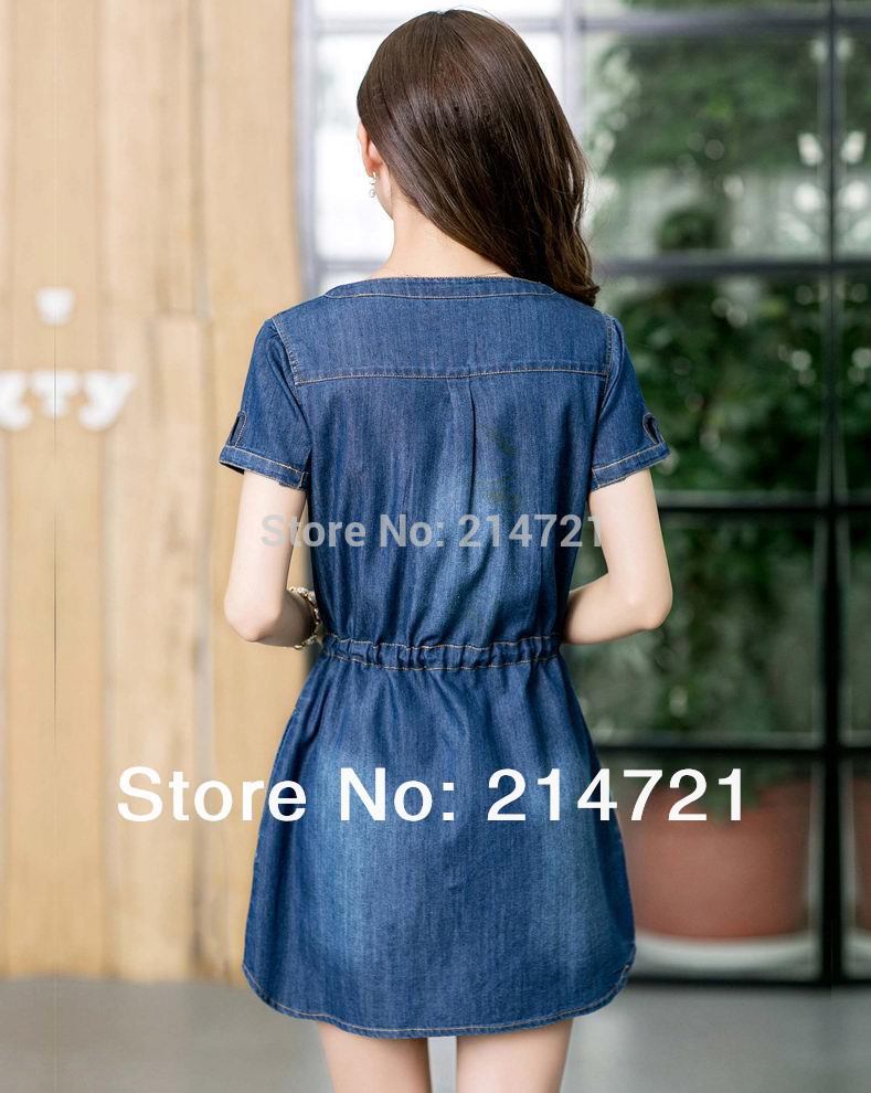 Купить XXXXXL/xxxxl джинсы платье для лета износ большой размер женской ...