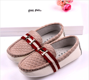 European Style Casual Genuine Leather Baby Girls Boys Loafers Shoes ...