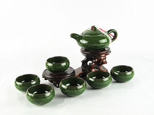 Calvings glaze tea set ceramic purple kung fu tea teapot cup