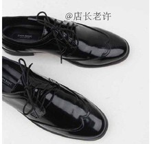 Free shipping Winter woman brand new genuine special round tie solid color genuine leather low heeled
