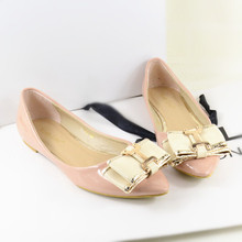 Free shipping women flats fashion all-match bow pointed a women’s shoes size 35-41