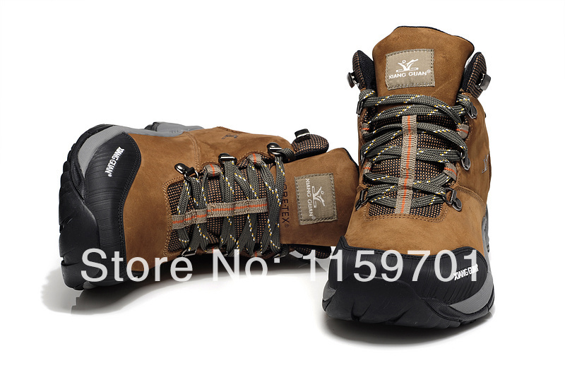 Shoes Genuine Cow Leather Waterproof Mountaineering Climbing Shoes men ...