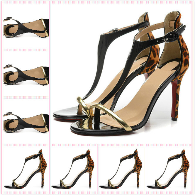 Fashion Sexy Women Sandals 2014 New Arrivals 10CM Red Bottom High Heels Sandals Free Shipping Leopard