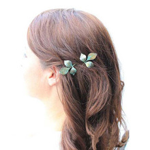 2014 New Fashion Greek style Hair Jewelry Vintage Wedding Accessories Hairwear Gold Blue Leaf Design Hairpin