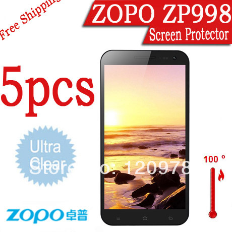 ultra clear screen protector for ZOPO 998 ZP998 Cell Phones 5pcs Zopo 998 Screen Protector phone