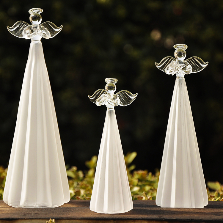 free shipping 22*8cm white large handmade glass  angel for