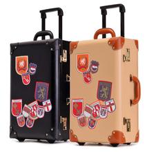 2014 New Men and Women Vintage Luggage PU Leather Travel Suitcase,Universal Wheels Trolley Luggage 22″ 24″ inch Rolling Luggage