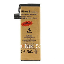 New 2680mAh High Capacity Gold Li-ion Business Golden Replacement Battery Batterie Batterij Bateria For Apple iPhone 5