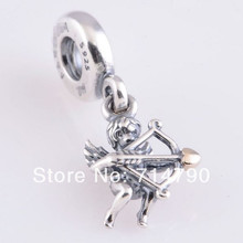 925 Sterling Silver Cupid Dangle Charm Bead Fit European Jewelry Bracelets Necklaces Pendants