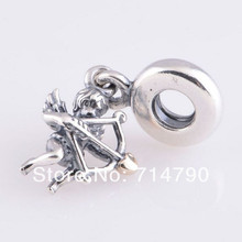 925 Sterling Silver Cupid Dangle Charm Bead Fit European Jewelry Bracelets Necklaces Pendants