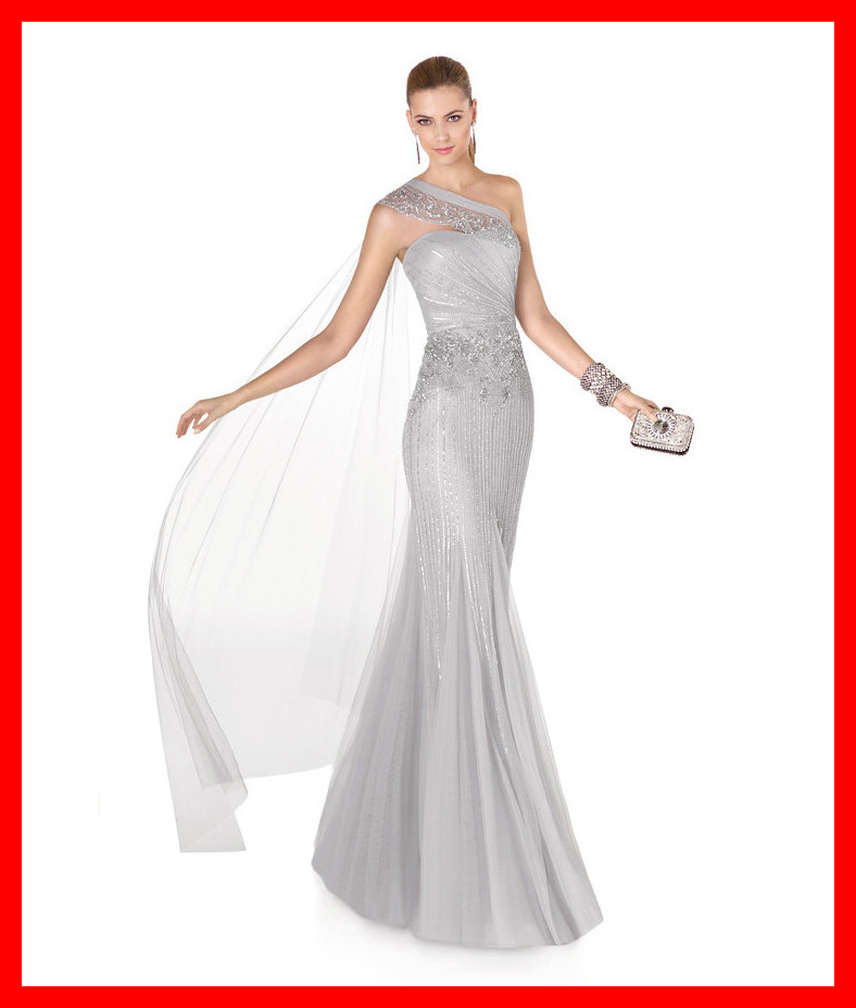 2015-Unique-Design-One-Shoulder-Silver-Organza-Prom-Evening-Dresses ...