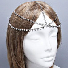 On Sale! Bohemian Silver Clear Head Chain Headpiece, Grecian head chain,Harlow Style Gypsy head jewelry, Wedding Head chain