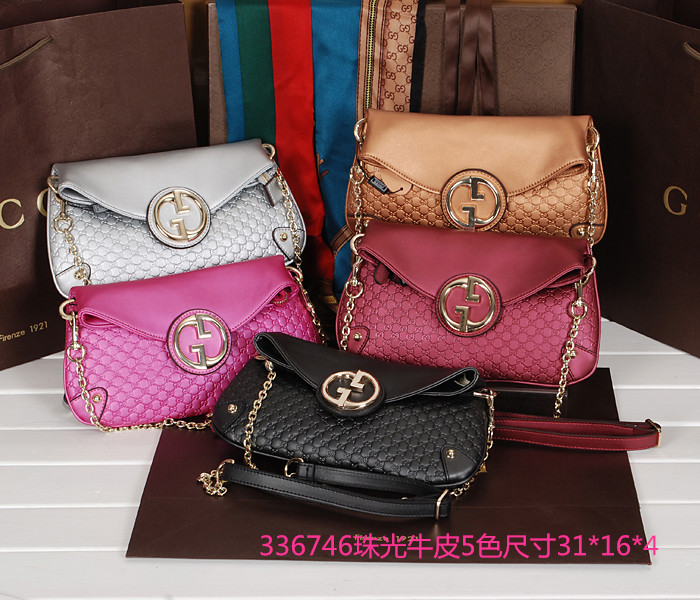 Hot selling g pearlescent fashionable women s leather casual handbag one shoulder cross body chain classic