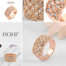 ROXI Fashion Ring Unisex rose gold plated women men trendy jewelry wedding Chrismas gift Austrian crystal