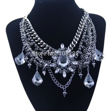 2014 New Vintage Exaggerated Multilayer Chain Pendant Necklace Pendant Choker Fashion Statement Necklace for Women Jewelry